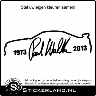 Paul Walker met Nissan Skyline sticker