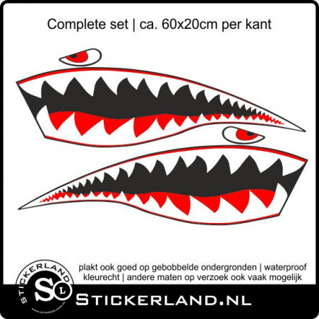 Warhawk tanden stickerset (ca.60x20cm)