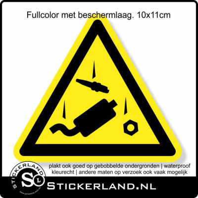 Warning Parts May Fall Off Fullcolor driehoek sticker