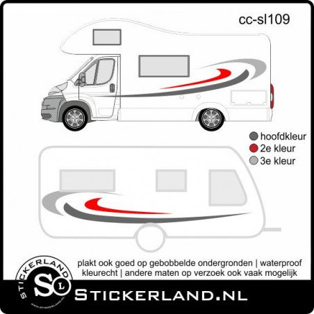 Camper en caravan stripingset 015 (vanaf 150cm)