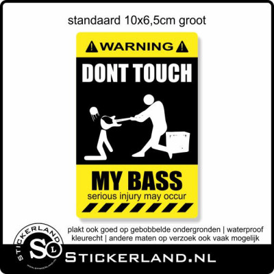 Warning - Waarschuwing sticker Basgitaar (10x6.5cm)