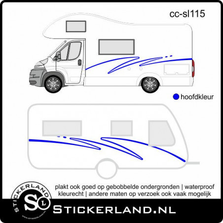 Camper en caravan stripingset 021 (vanaf 150cm)