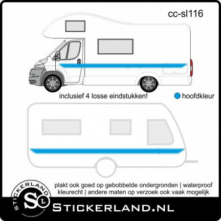 Camper en caravan stripingset 022 (vanaf 150cm)