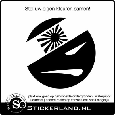Japanse Smile sticker met vlag