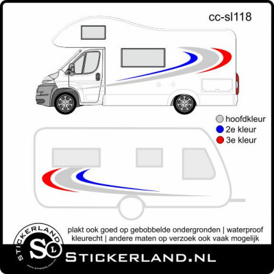 Camper en caravan stripingset 024 (vanaf 150cm)