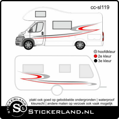 Camper en caravan stripingset 025 (vanaf 150cm)