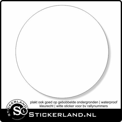 Rallynummer schild sticker zonder nummer (30cm)