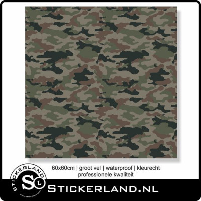 Camouflage stickervel 60x60cm 001