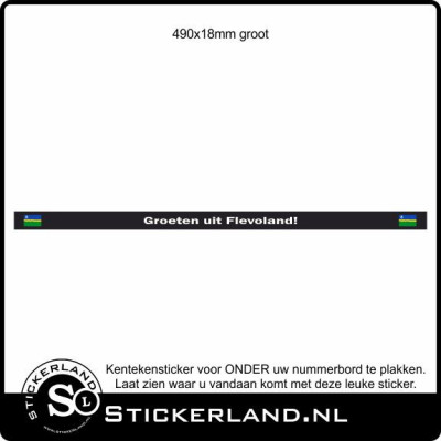 Groeten uit Flevoland kentekensticker