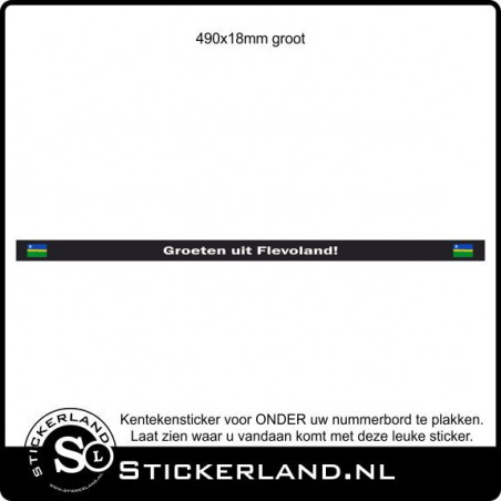 Groeten uit Flevoland kentekensticker