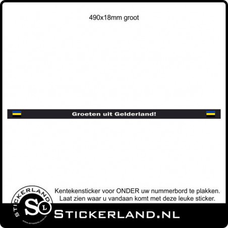 Groeten uit Gelderland kentekensticker