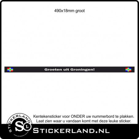 Groeten uit Groningen kentekensticker