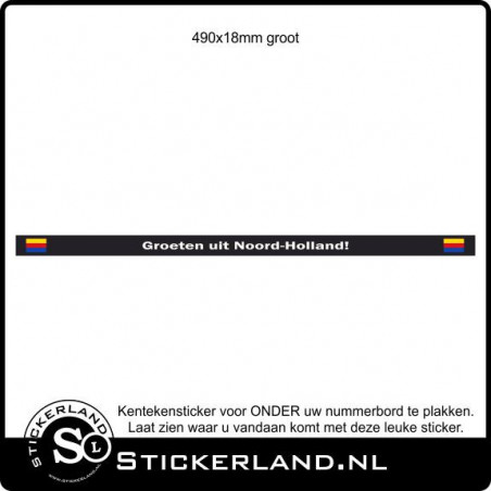 Groeten uit Noord Holland kentekensticker