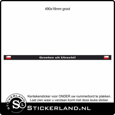 Groeten uit Utrecht kentekensticker