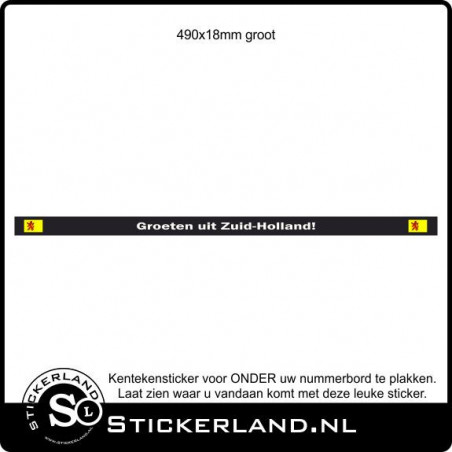 Groeten uit Zuid Holland kentekensticker