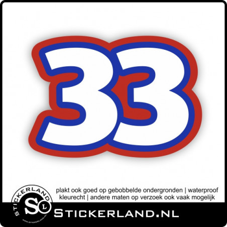 Nummer 33 sticker