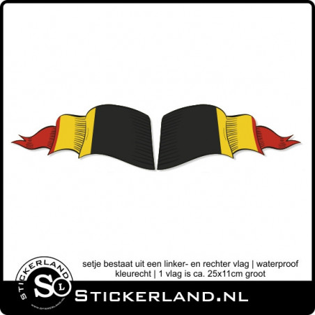 Vlag en wimpel set Belgie (25x11cm)