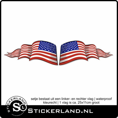 Vlag en wimpel set Amerika (25x11cm)