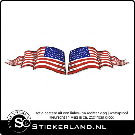 Vlag en wimpel set Amerika (25x11cm)
