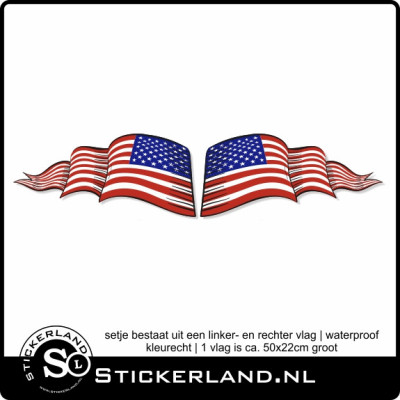 Vlag en wimpel set Amerika (50x22cm)