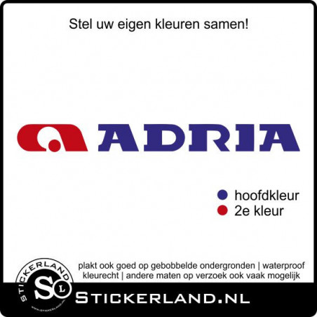 Adria nieuw caravan en camper sticker in kleur