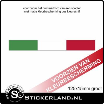 Kenteken sticker scooter 125x15mm Italiaanse vlag