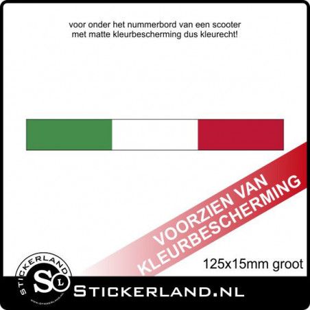 Kenteken sticker scooter 125x15mm Italiaanse vlag