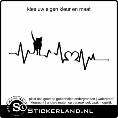 Hartslag sticker met kat