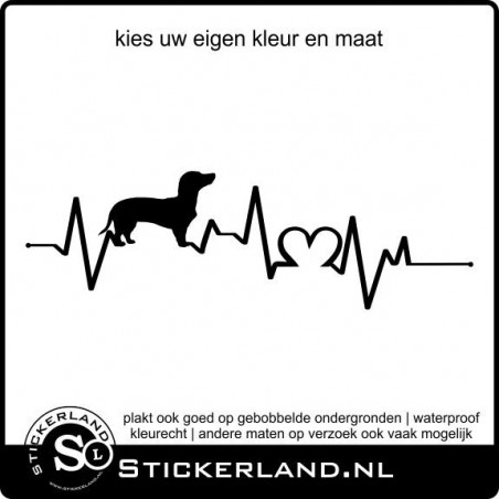 Hartslag sticker met hond - Teckel