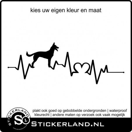 Hartslag sticker met hond - Herdershond