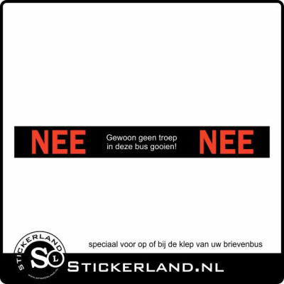 NEE / NEE deursticker geen troep