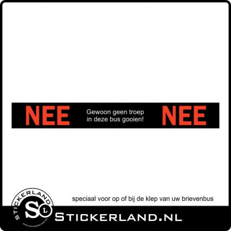 NEE / NEE deursticker geen troep