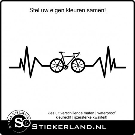 Hartslag sticker met fiets