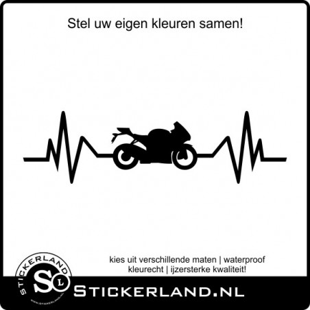 Hartslag sticker met racemotor