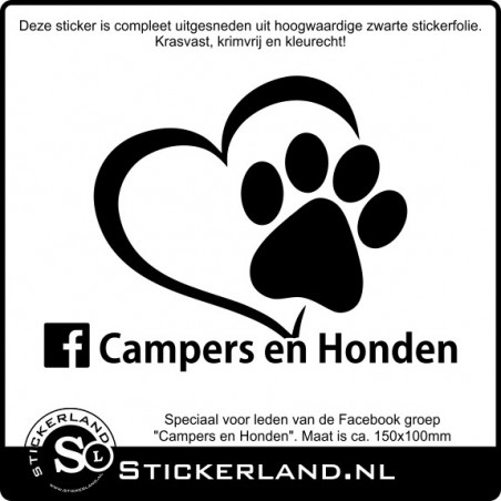 Campers en Honden groep sticker