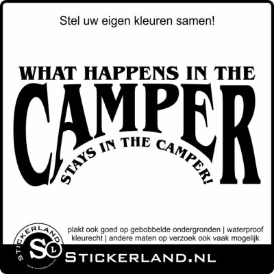 What happens camper spreuk sticker (55x27cm)