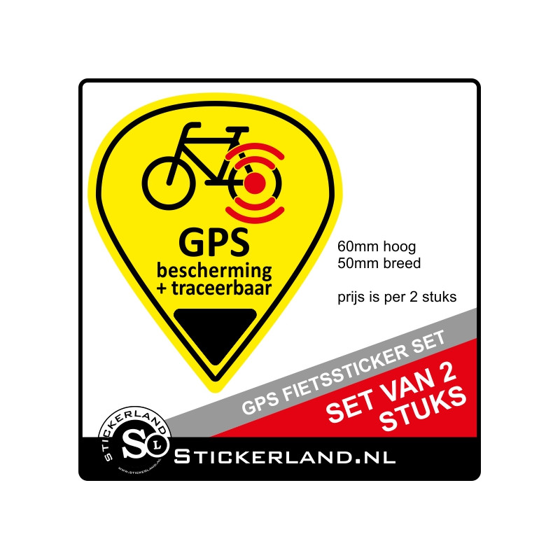 kader rol Lieve GPS Fietssticker set van 2 geel