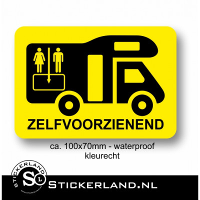 Camper zelfvoorzienend sticker 10x7cm