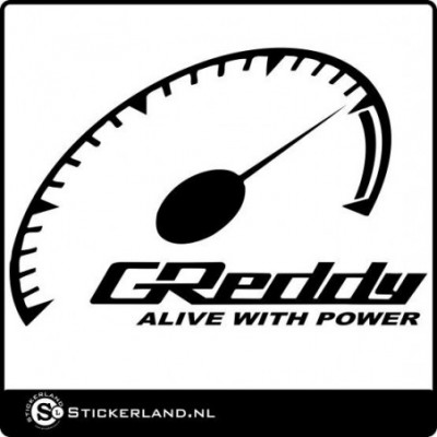 Greddy sticker met toerenteller (45x30cm)