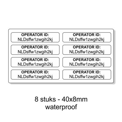 Drone exploitanten nummer stickerset (40x8mm)