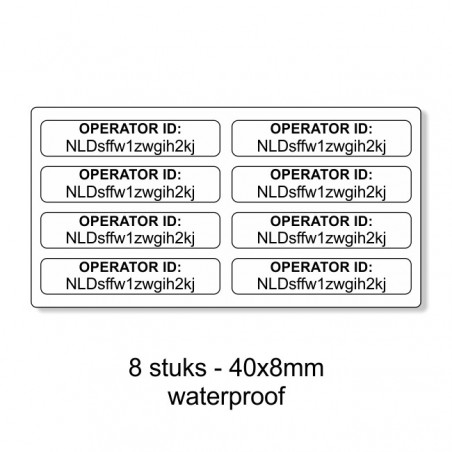 Drone exploitanten nummer stickerset (40x8mm)