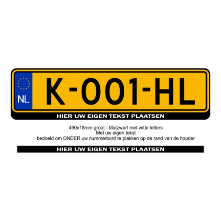 Kenteken sticker Auto eigen tekst 490x18mm