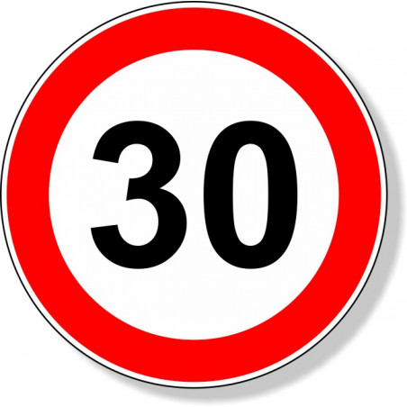 30km per uur sticker rond