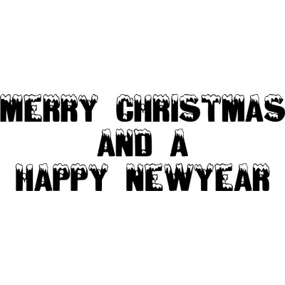 Merry Christmas Happy New Year sticker (85 x 29 cm)