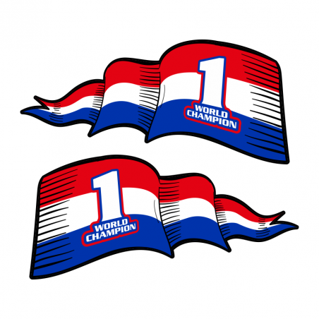 Vlag en wimpel set met 1 World Champion (25x11cm)