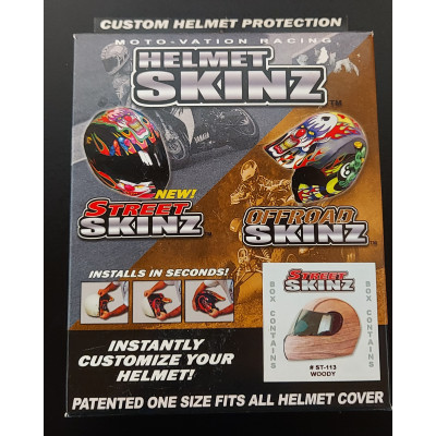 Straat / integraal Helm cover skin - houtlook