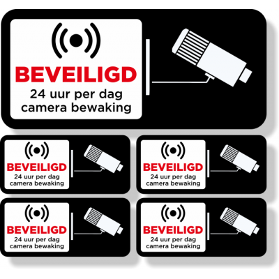 Stickerset 24 uur camerabewaking