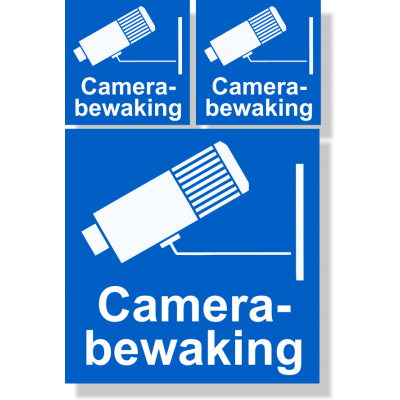 Stickerset Camerabewaking blauw