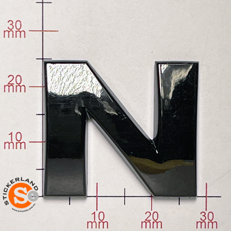 3D Zwarte Letter N