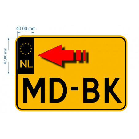vasteland fenomeen Michelangelo Motor Nummerbord sticker Euro NL zwart